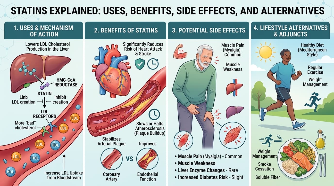 Statins Explained: Uses, Benefits, Side Effects, and Alternatives